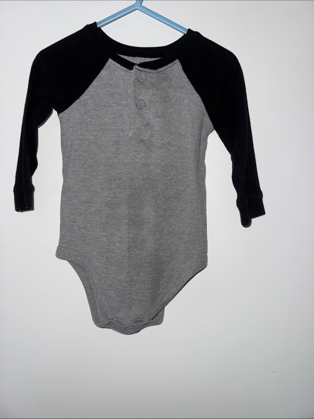 Garanimals Gray Body with Black Raglan Sleeves Baby One-Piece